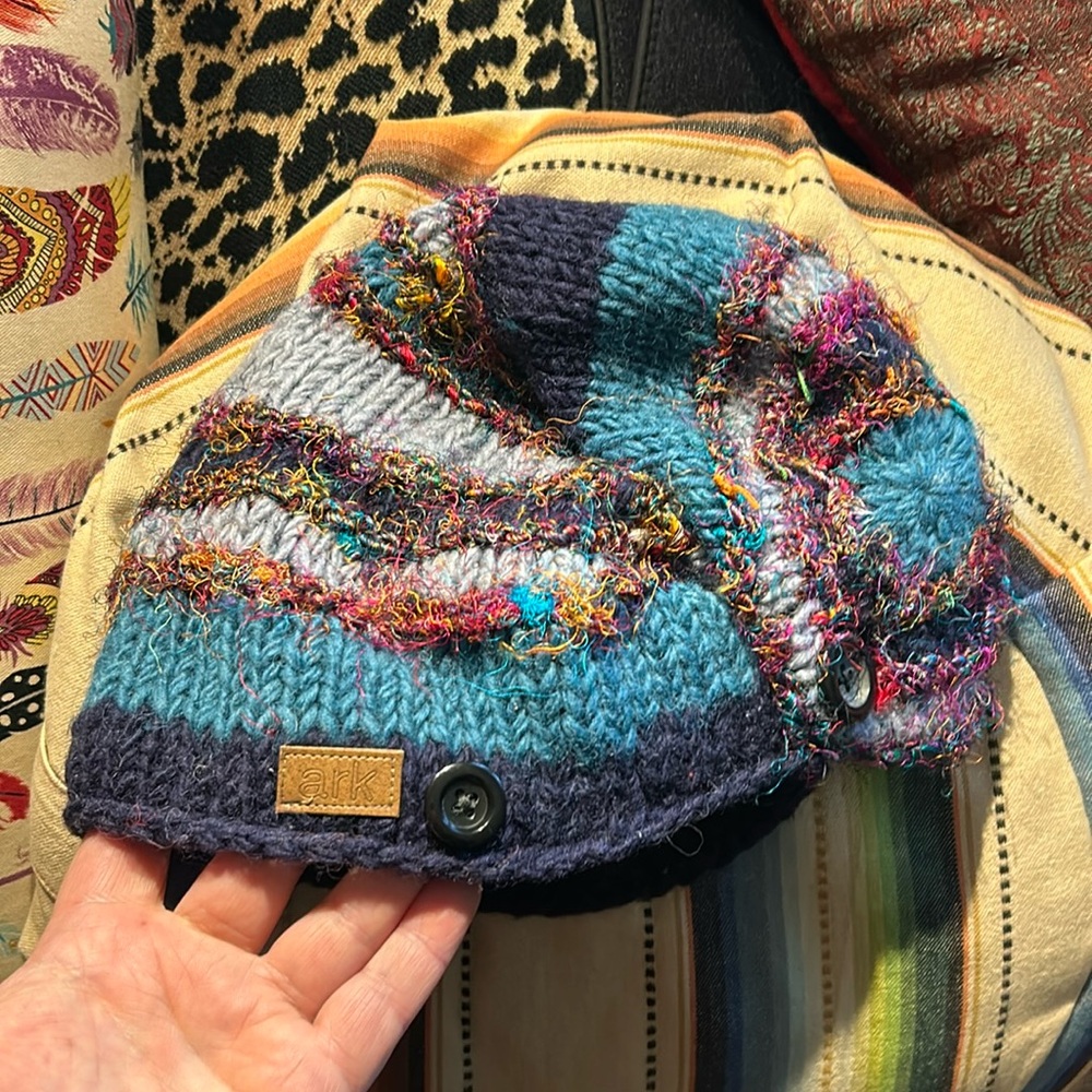 ARK Stripped Wool/Silk Winter Slouch Hat